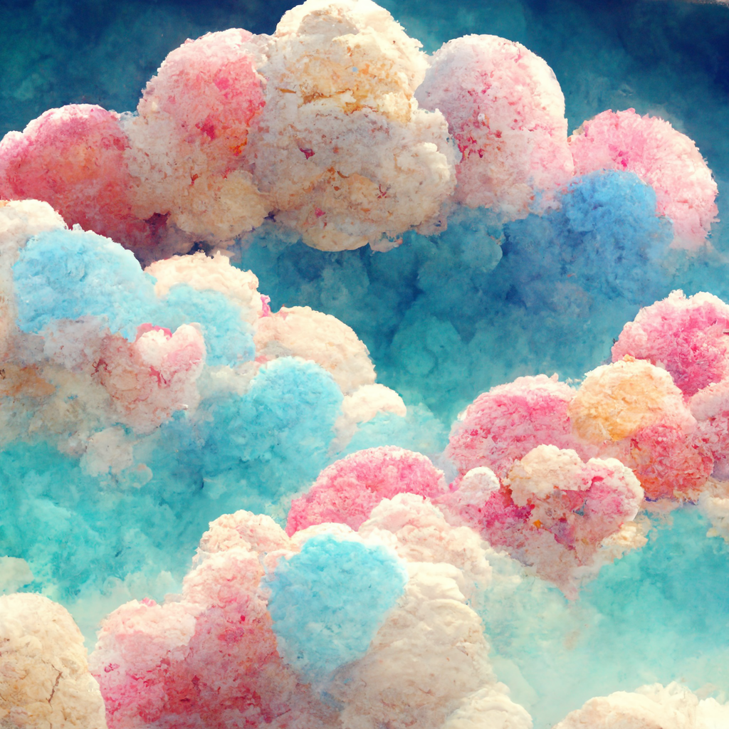 Cotton candy colorful clouds, pastel colors